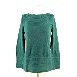 NWT $46 KAREN SCOTT Cozy Textured Sweater Pullover Boat Neck Green Knit